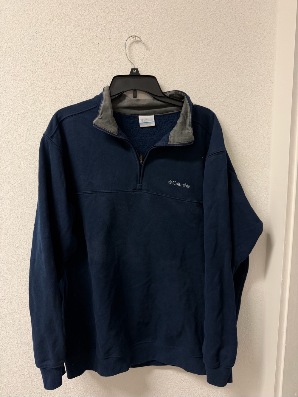 Columbia Men's Navy and Gray Quarter-Zip Fleece Pullover